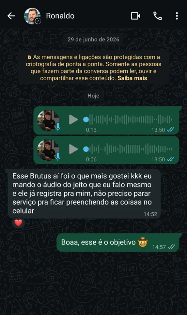 Conversa no WhatsApp de produtor que usa a Central Milk